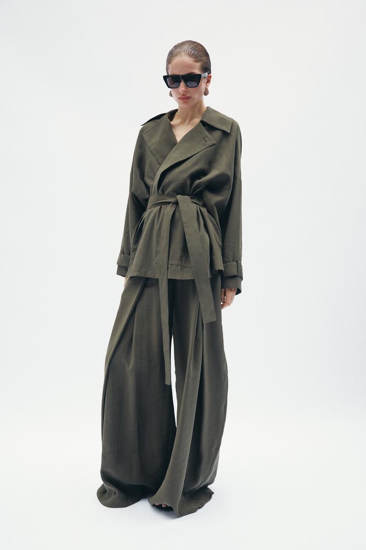 Estee Lily Trench Wide Leg Set