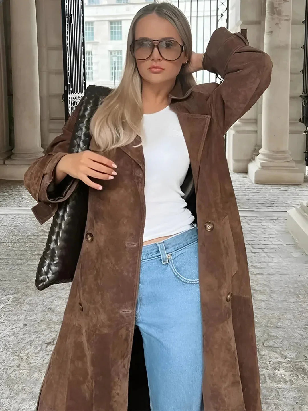 Estee Eleganza Suède Trenchcoat